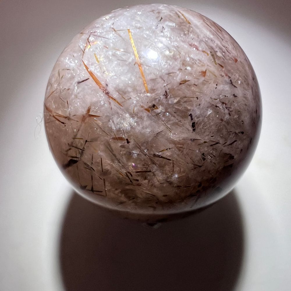 Golden Rutilated Quartz Marble Sphere - Picture 8 of 11